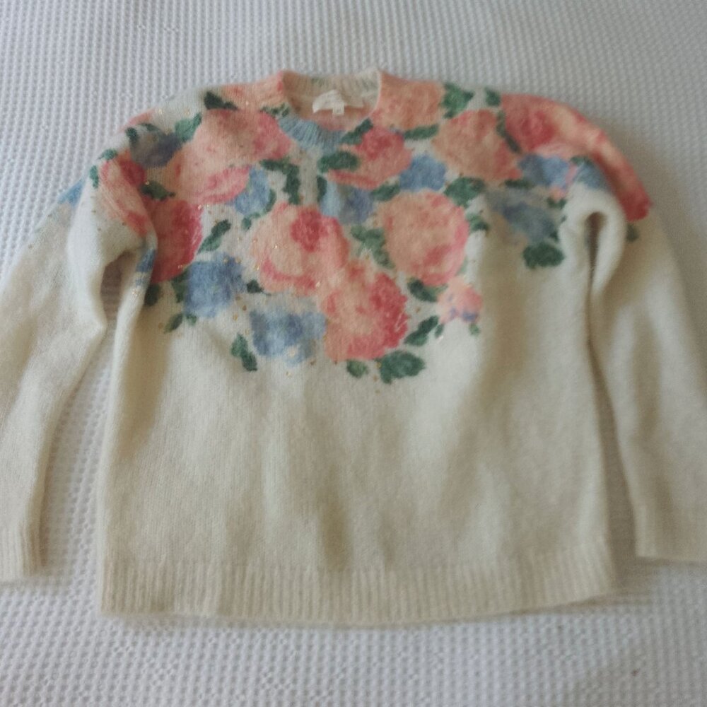 EUC Sezane Cream Floral Sweater